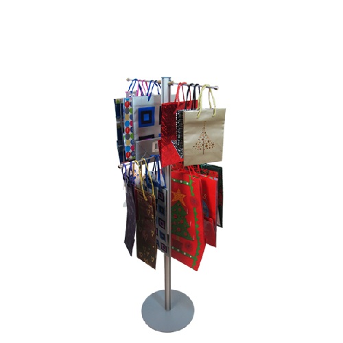 Lite bag stand 1200mm with 4 hangers fully loaded